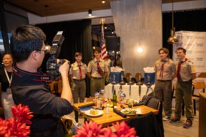 The Striking Media team supporting the Scouts of America’s Character Under Construction Awards in December. 