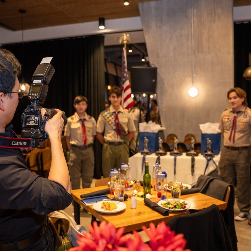 The Striking Media team supporting the Scouts of America’s Character Under Construction Awards in December.