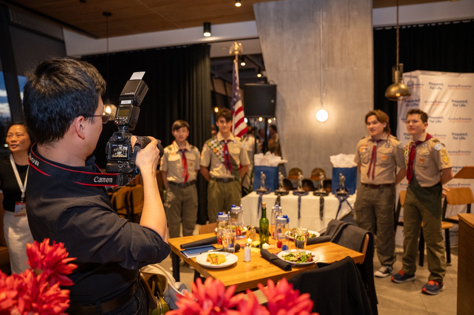 The Striking Media team supporting the Scouts of America’s Character Under Construction Awards in December.